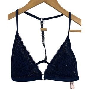 Victoria Secret Navy Blue Lace Triangle Bralette Small